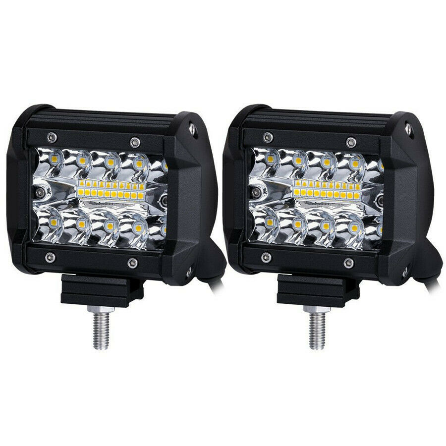 2x 4'' LED Work Light Bar Spot Flood Truck ATV Boat 4xc4 Driving Fog Lamps IP68
