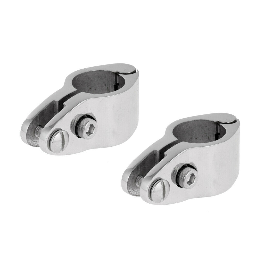 2pcs 22mm Yacht Boat Canopy Bar Tube Knuckle Clamp - Marine Stainless Steel