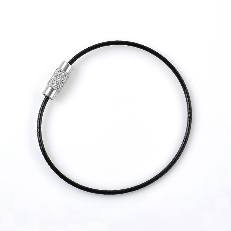 5pcs/set Stainless Steel Wire Keychain Cable Key Ring Chains For Outdoor Hiking