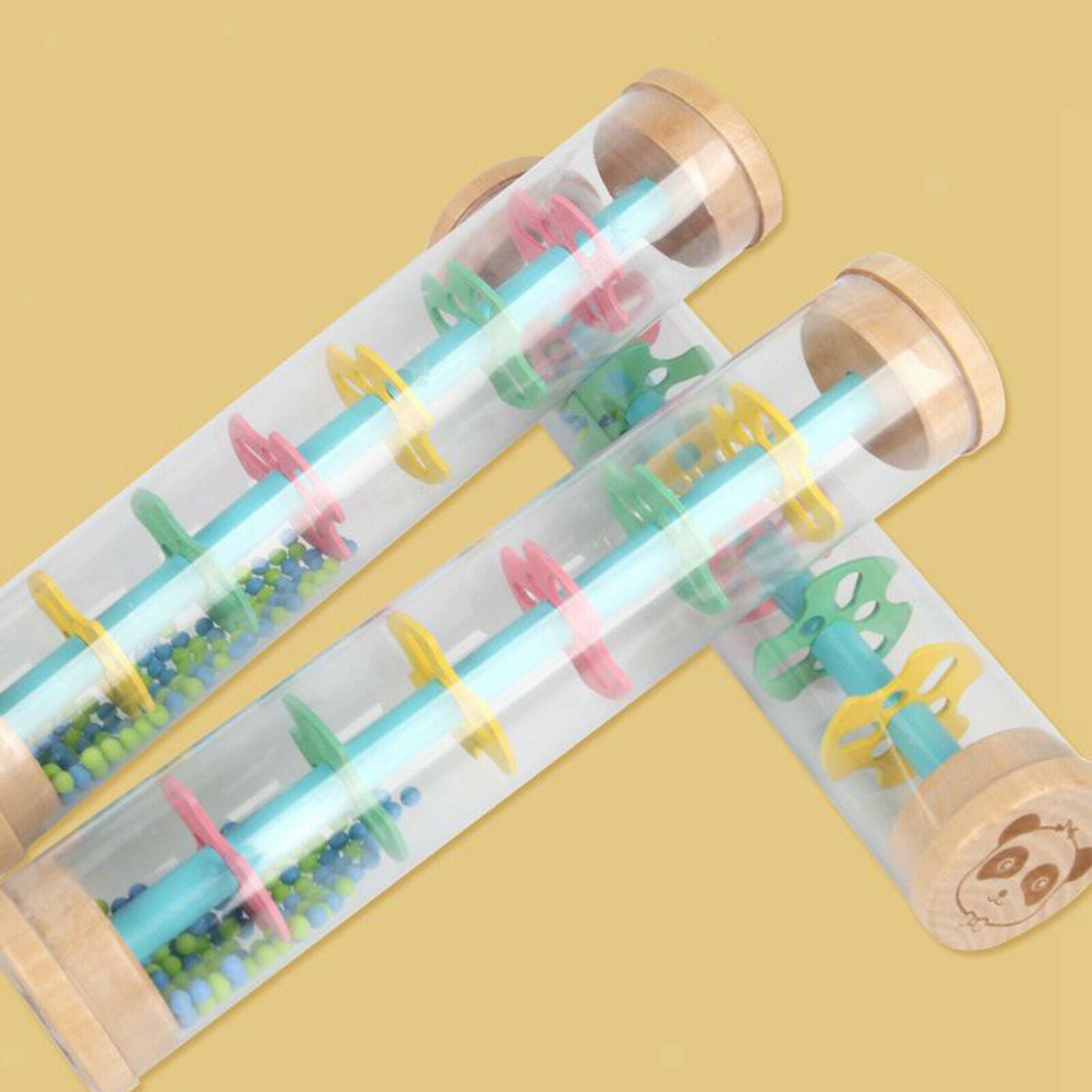 Montessori Puzzle Wooden Shake & Rattle Raindrop Sound Rain Maker Sensory Toys