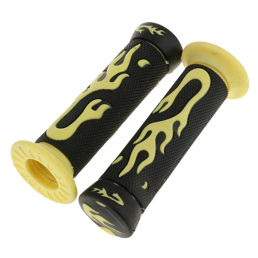 2 Pairs Yellow+Red 7/8'' 22mm Motorcycle Scooter Handlebar Hand Grips