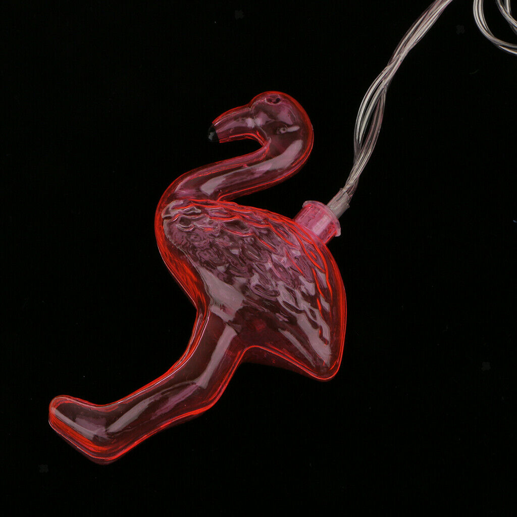 10 LED Flamingo Fairy Lights Christmas Party Tree Hanging String Lights Red