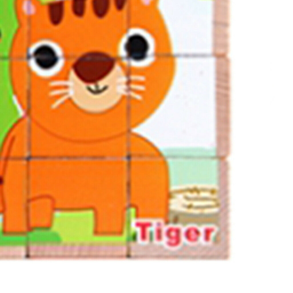Wooden Early Education Baby Gift 3-D Six Area Jigsaw Puzzle Forest Animals