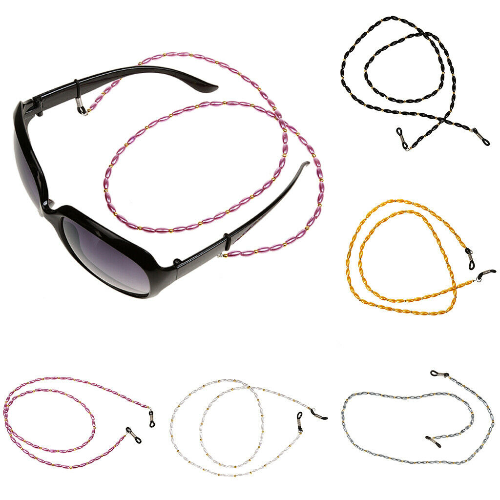 Adjustable Eyeglasses Holder Strap Beaded Neck Cord Sunglasses String Lanyard -