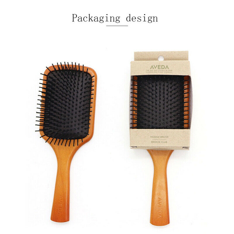 Peach Wooden Hair Brush Scalp Hairbrush Combs Women Tangle Hairdress Kt