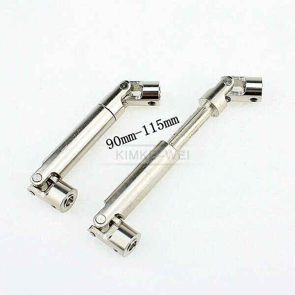 2 x Stainless Steel Universal Drive Shaft 90-115mm for RC Crawlers D90 SCX10 New