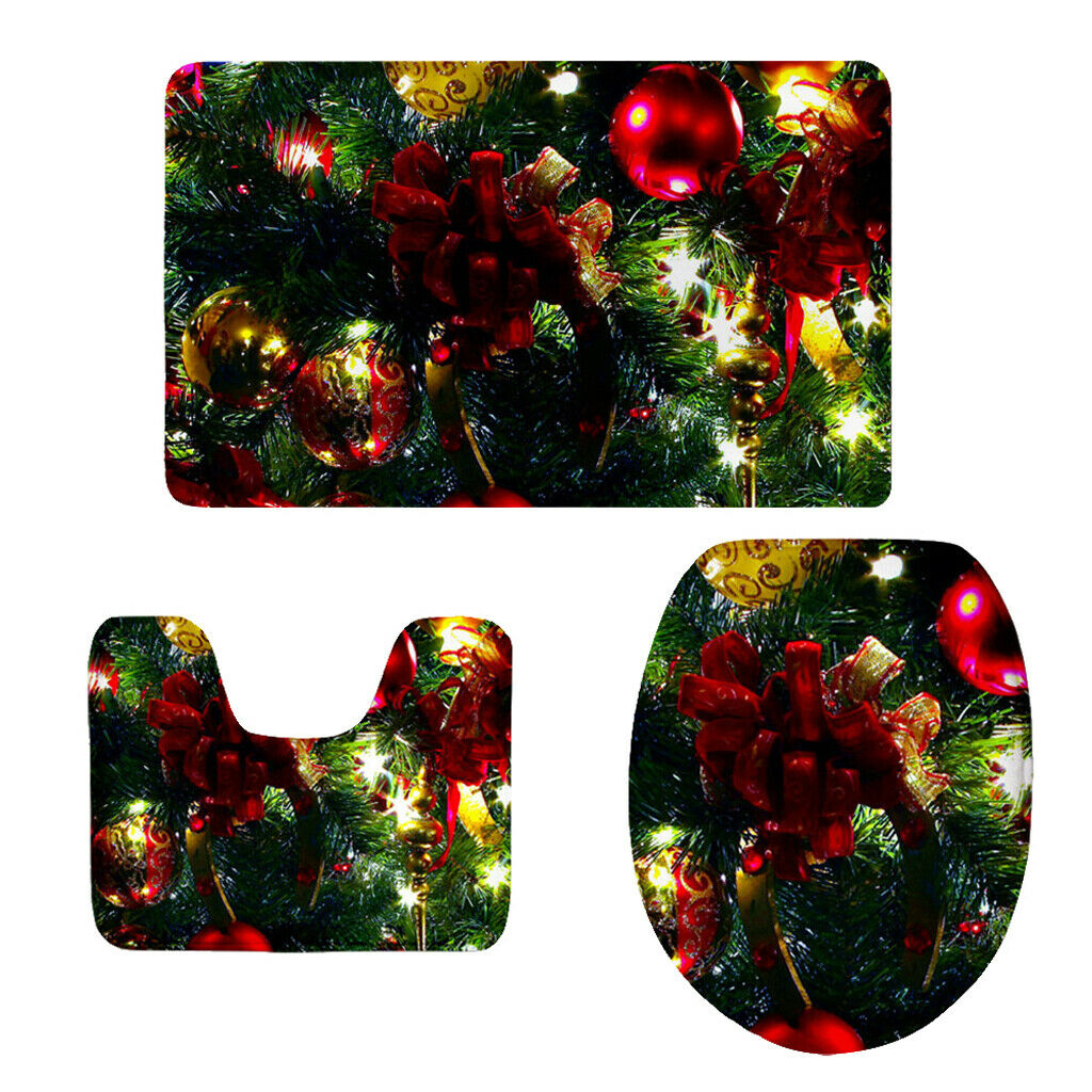 3pcs Toilet Seat Cover Rug Bathmat Bathroom   Home Decor Party Decor 1