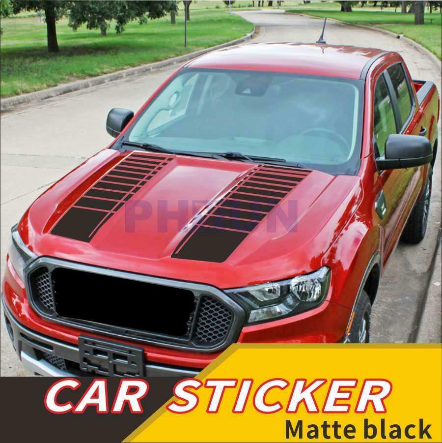 1 Set 95cm Vinyl Matte black Car SUV Head Decals Stripe Hood Stickers Universal