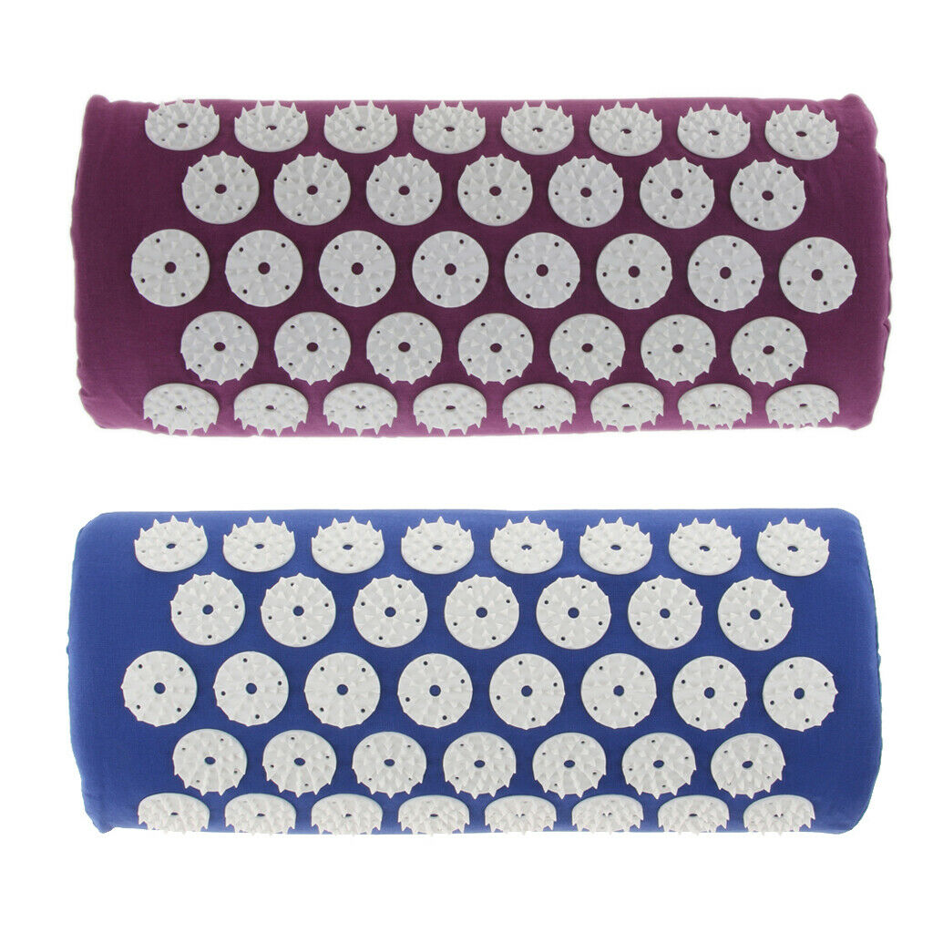 2X Yoga Acupuncture Massage Pillows Pad Neck Head Pain Relieve Home Travel