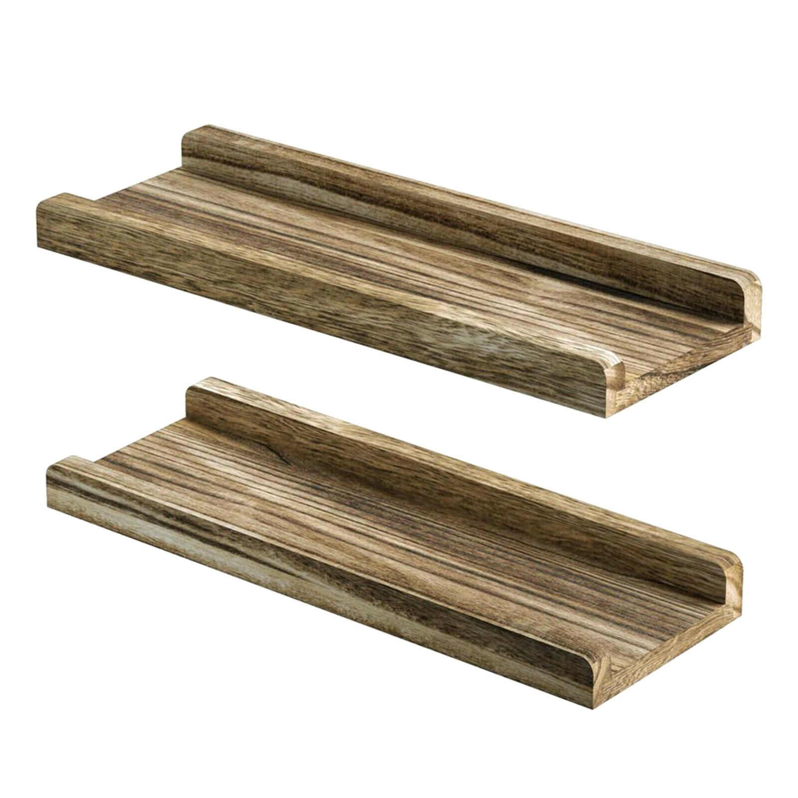 2pcs Wall Mounted Rustic Floating Shelves Wall Display Rack Decor Floating