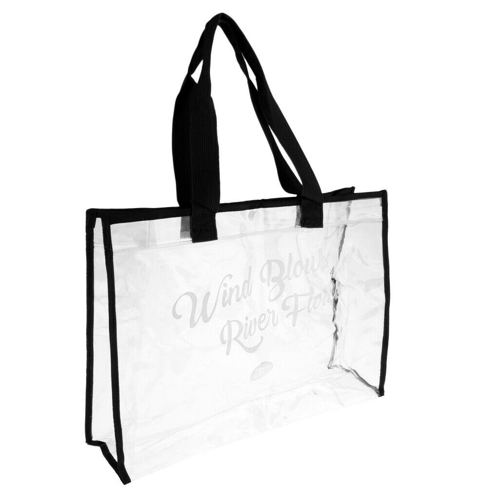 Waterproof Clear Hand Tote Bag for Outdoor Camping Swimming Beach Black