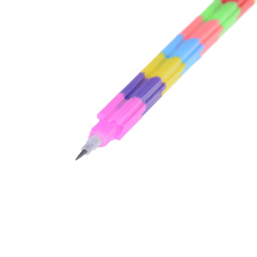 4 pcs/bag Creative rainbow multi-function building block pen pencil 8 knots Qx