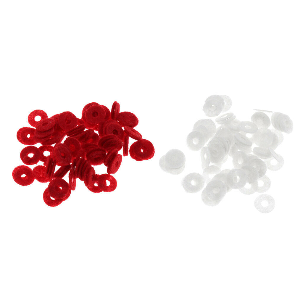 Pack of 90 Red Small Piano Balance Hitch Pin Felt Punchings Shims Gaskets