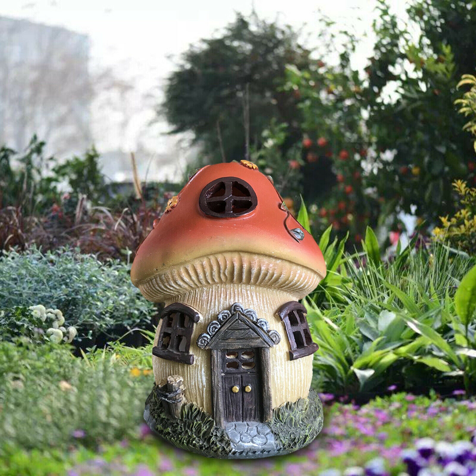 Home Mushroom Garden Outdoor Solar Powered Light Patio Decor Lighting Craft