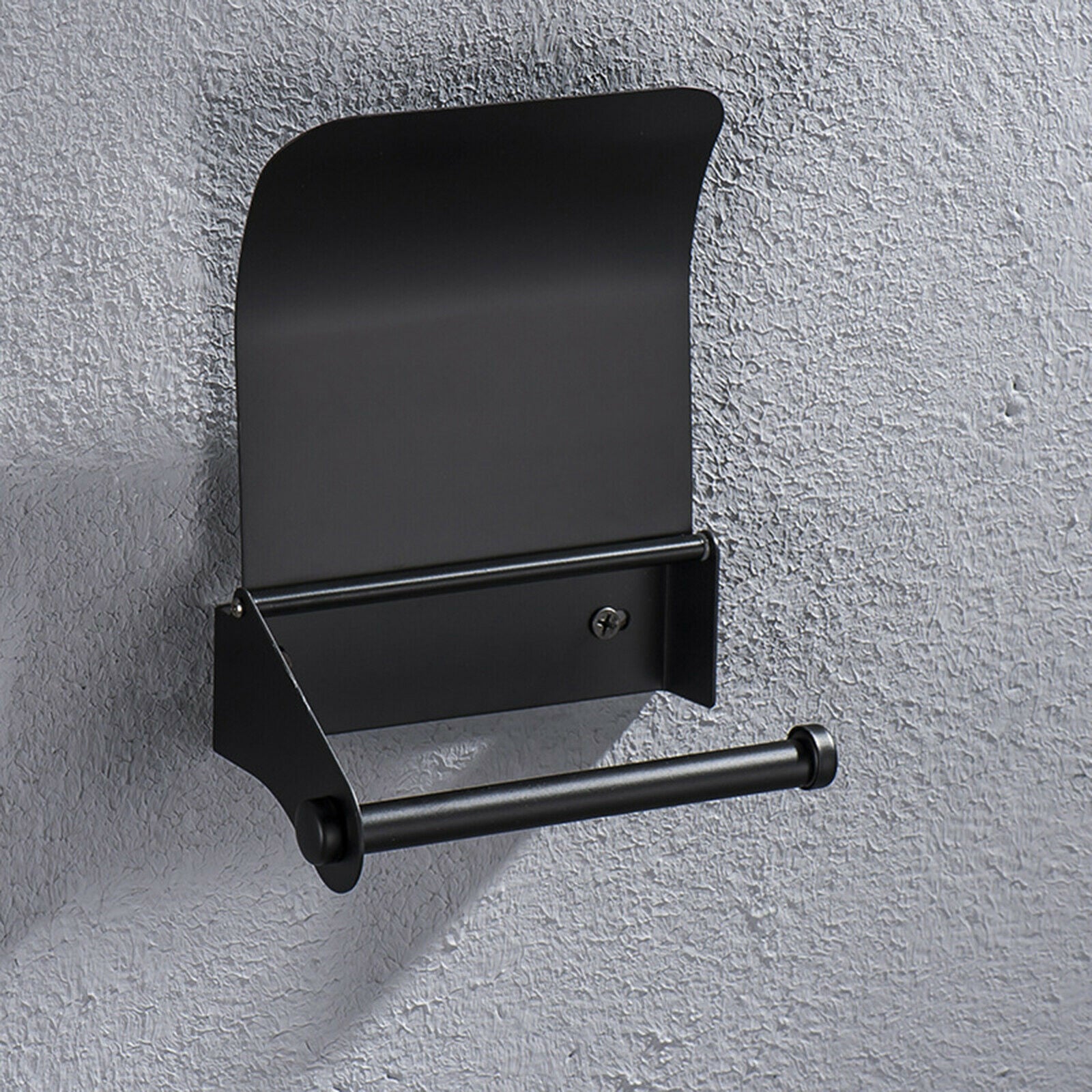Stainless Black Toilet Roll Paper Holder Tissue Shelf Single Roll
