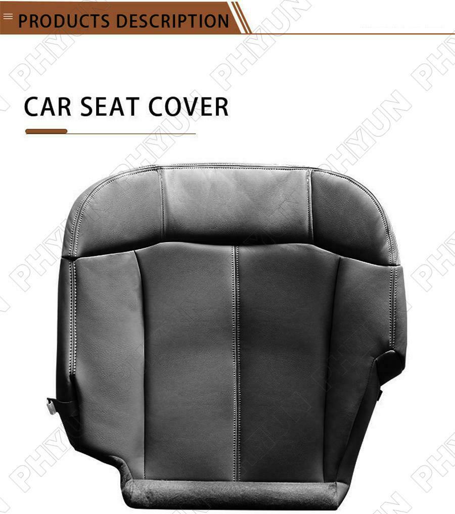 Black PU Leather Car Front Left Bottom Seat Cover For Chevy Silverado 1999-2002