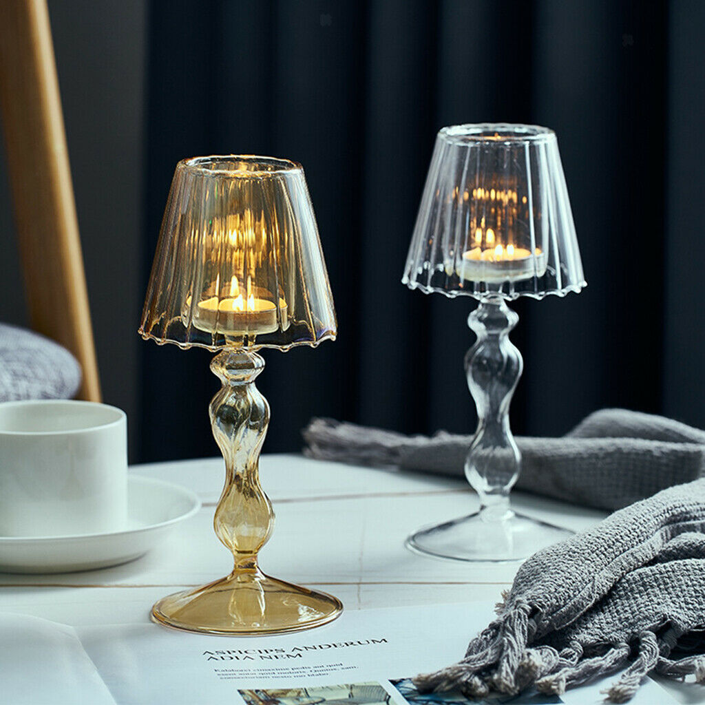 Glass Candle Holder Candlestick for Bedroom Wedding Party Decor Art Gifts