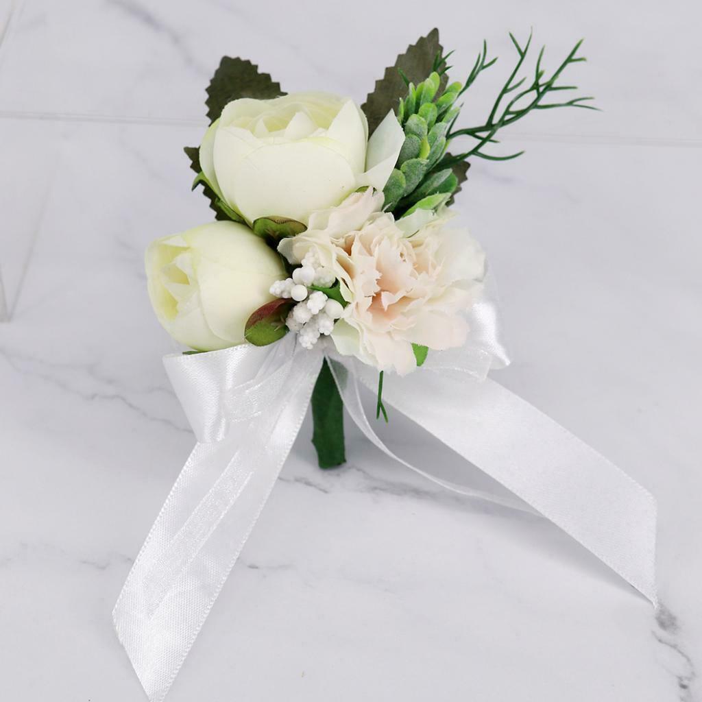 Pack of 2 Boutonniere for Men Handmade Wedding Flowers Lapel Pins Groomsman