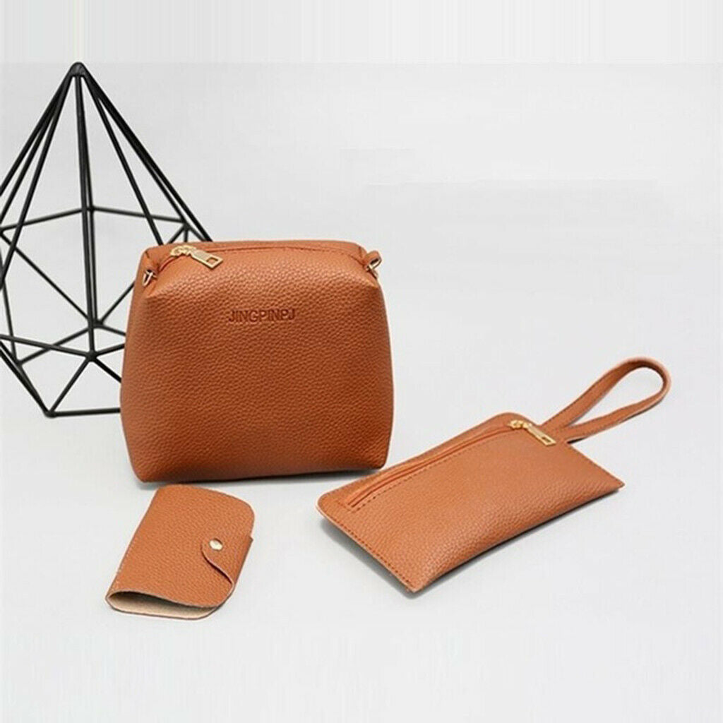 4x/Set Womens Leather Casual Handbag Waterproof Shopping Wallet Card Bag Set