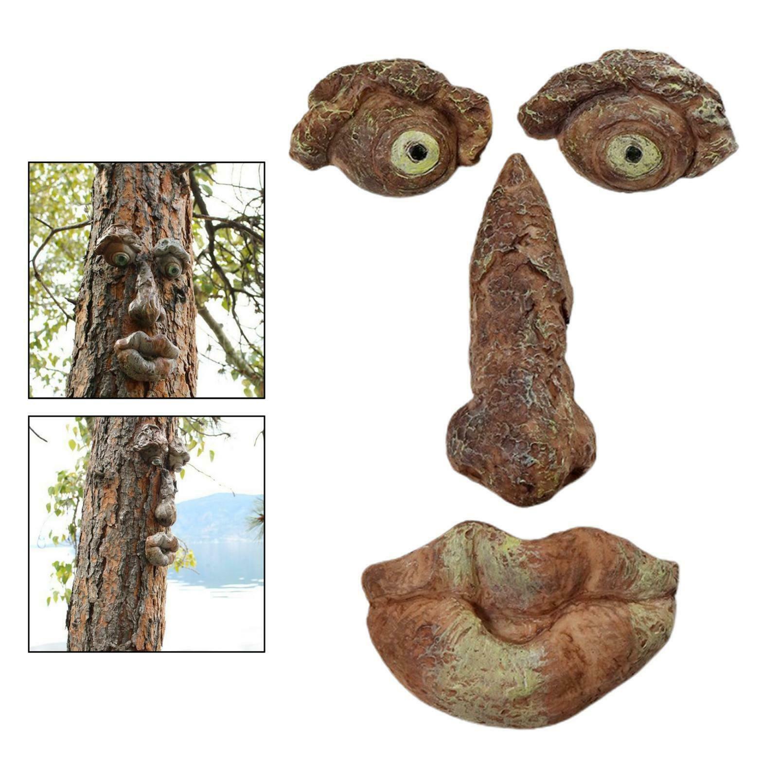 2pcs Old Man Tree Hugger Peeker Outdoor Funny Whimsical Sculpture Garden
