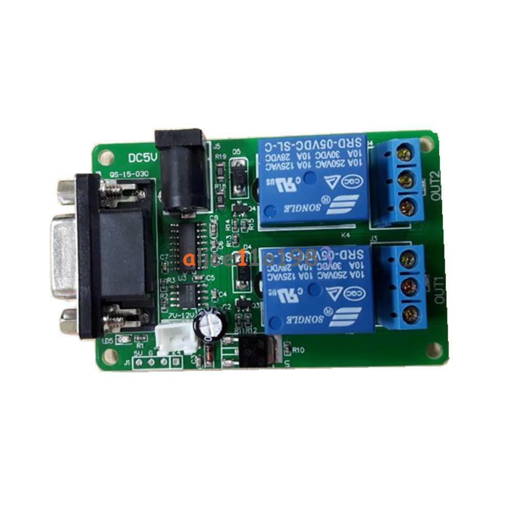 5V 2 Channel RS232 DB9 Serial Control Relay Switch Board SCM PC Relays
