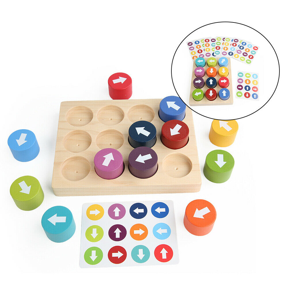 Wooden Arrow Matching Game Direction Recognition Brain Game Toys for Kids 3-5