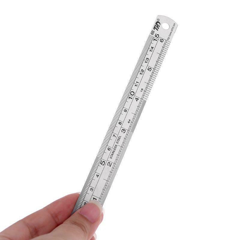2PCS Stainless Steel Ruler and Metal Rule Kit 30cm 15cm 12inch 6inch Thickening