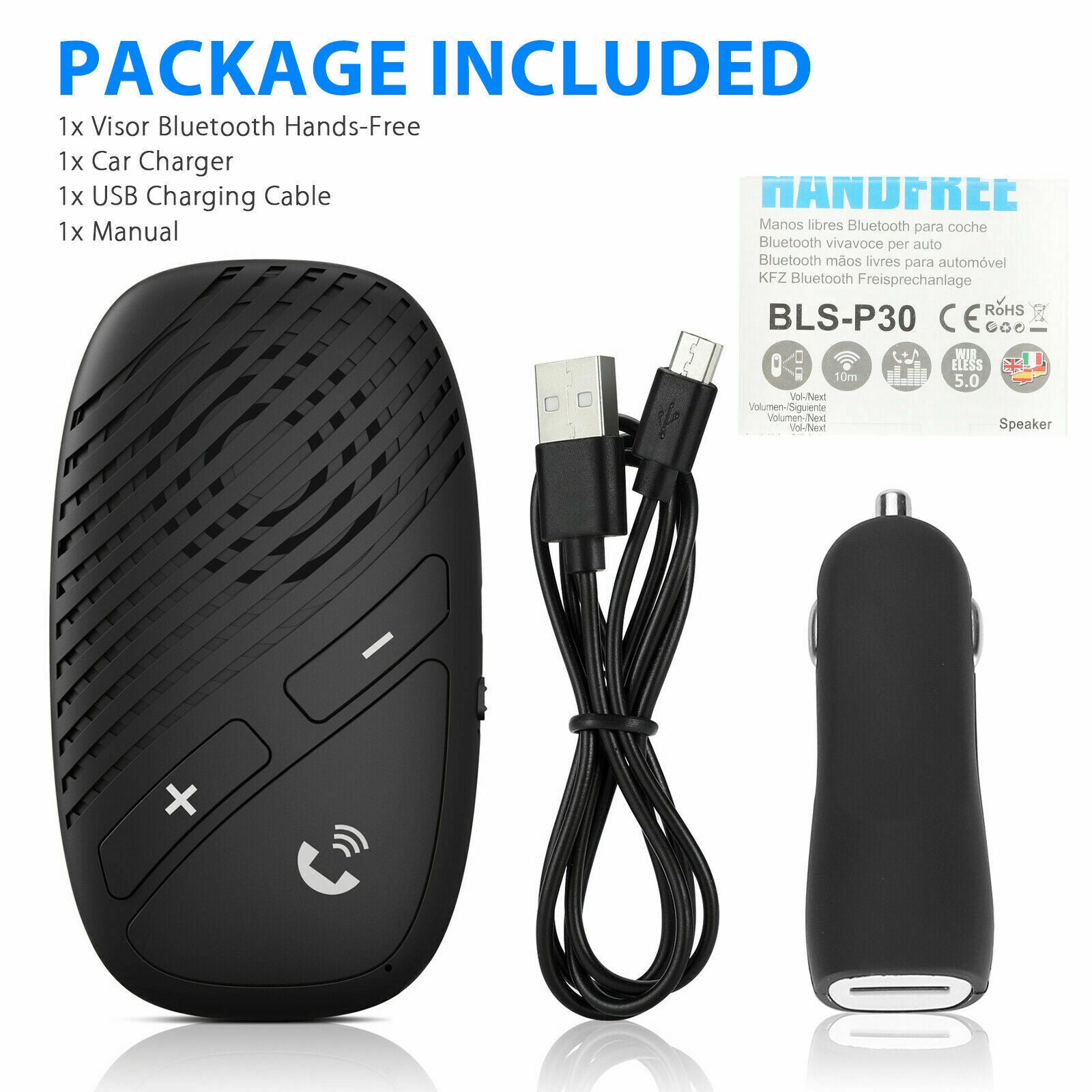 Sun Visor Wireless Bluetooth 5.0 Phone Hands Free Car Kit Speakerphone Speaker
