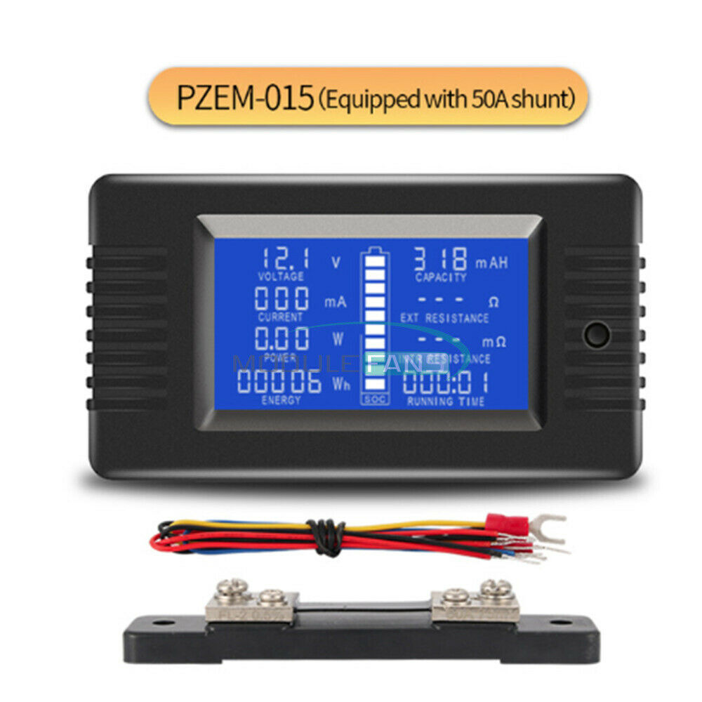 PZEM-015 Battery Tester Monitor DCVoltage Current Power Capacity Table+50A Shunt