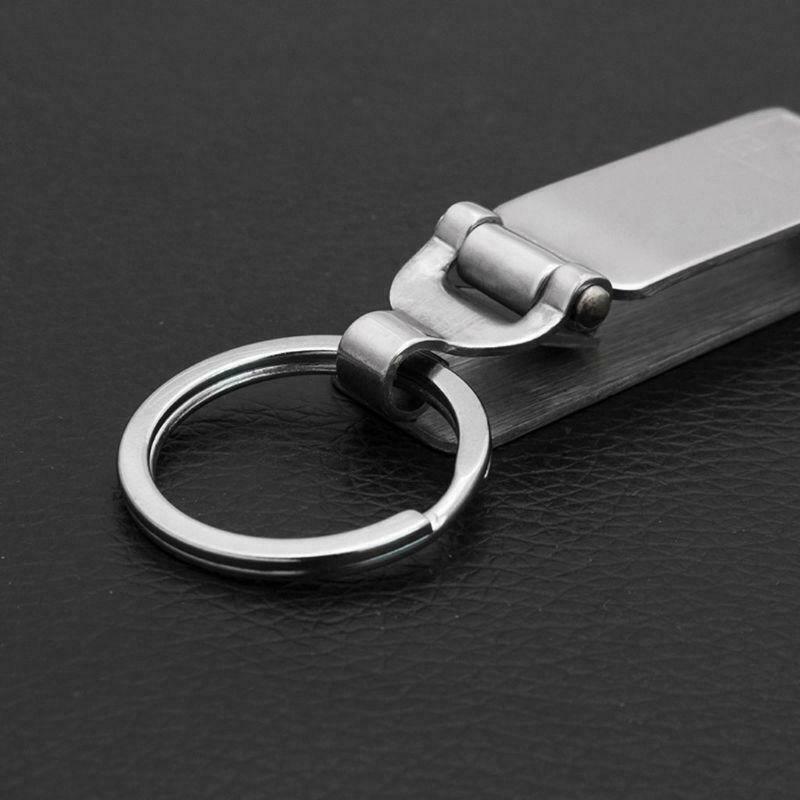 Anti-Lost Heavy Duty Stainless Steel Belt Keyring Key Holder Key-Clip Detachable