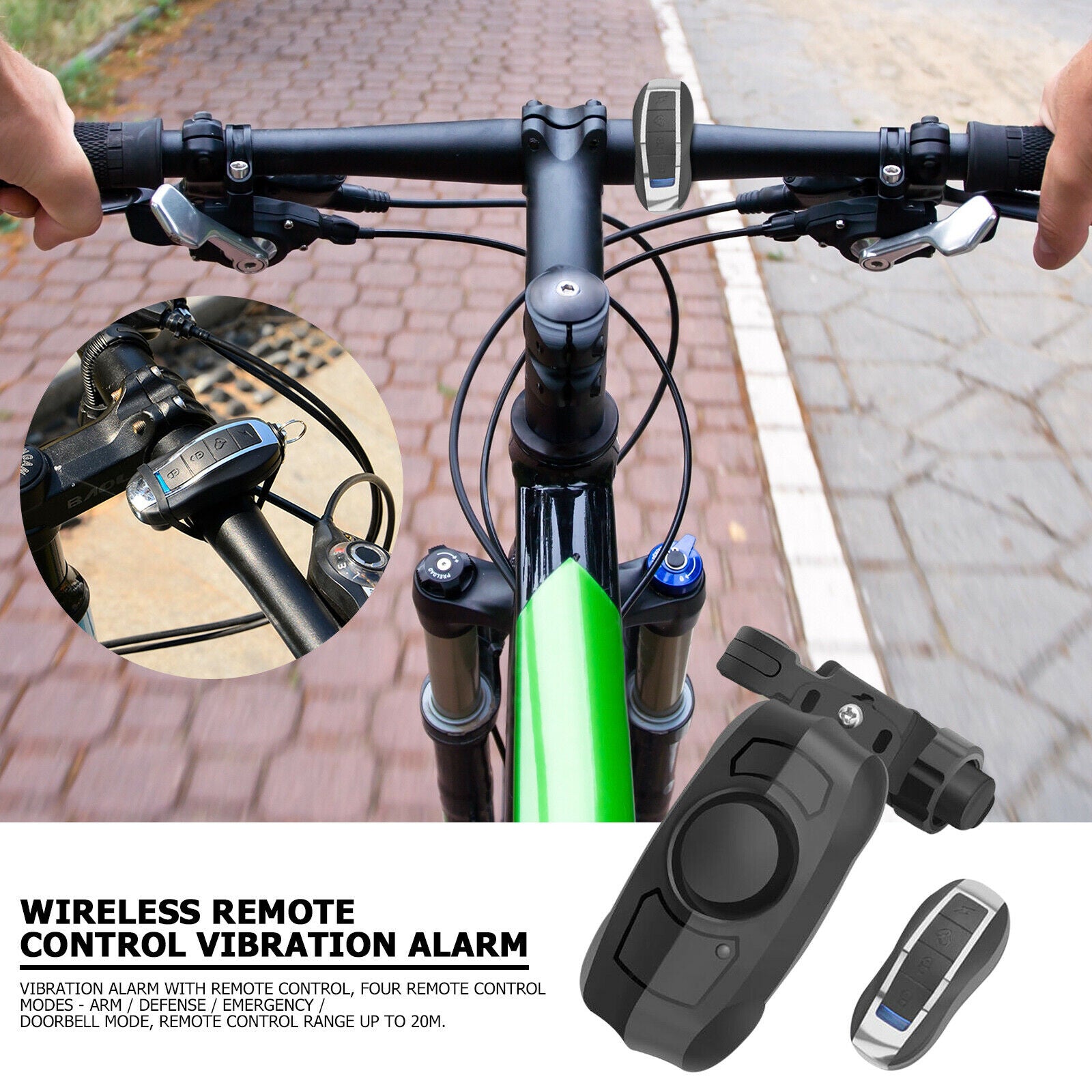 Wireless Alarm for Bike Motorcycle Anti-Theft Remote Control Warning Sensor Tool