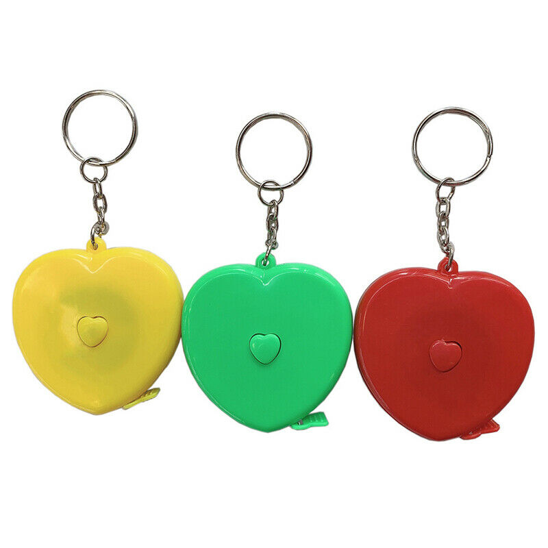 Keychain Portable Retractable Ruler Heart-shaped Tape Measure 1.CIB Pb