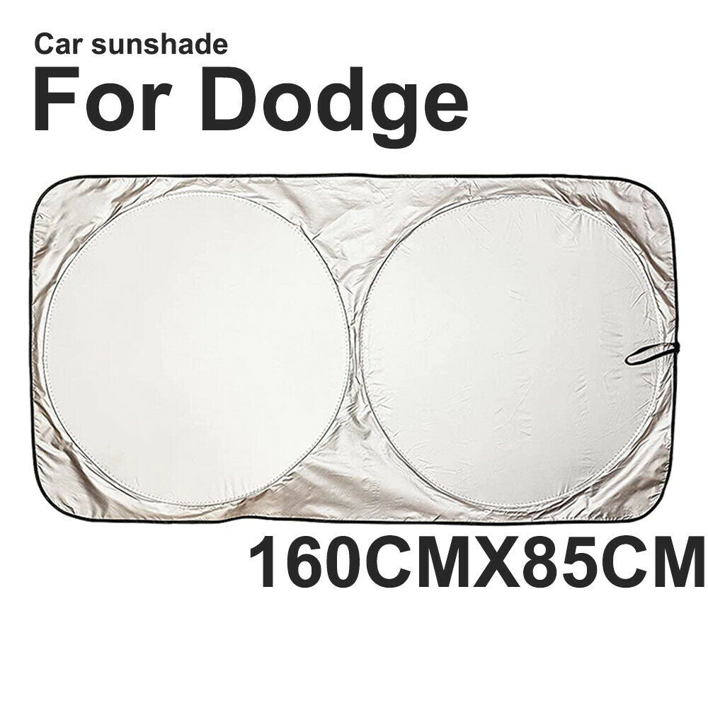 For Dodge Car Sunshade Foldable Large Size Windshield UV Heat Shield 160x85CM