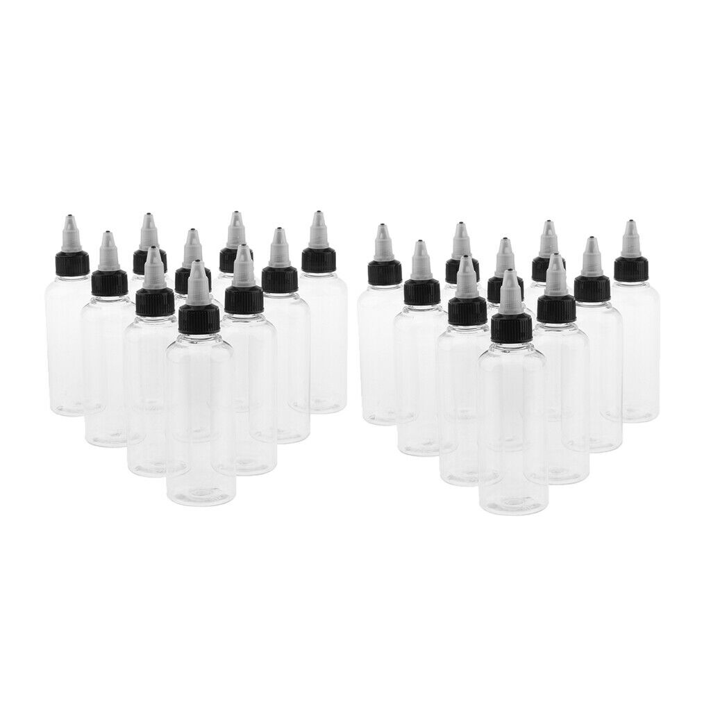 20x 3.4oz Plastic Makeup Cosmetics Dispensing Bottles for Paint Oil Ink