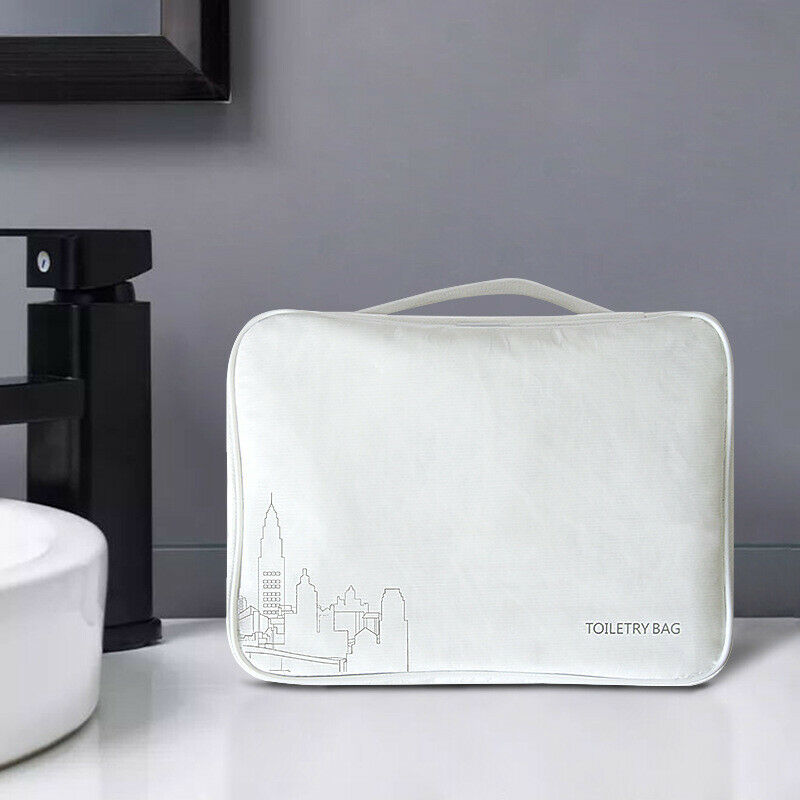 Travel Toiletry Bag Kraft Paper Make Up Wash Handbag Hanging Cosmetic Bag