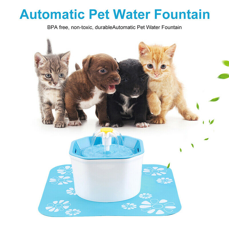 1.6L Automatic Dog Cat Electric Water Fountain USB Pet Bowl Drinking Filter D Pb