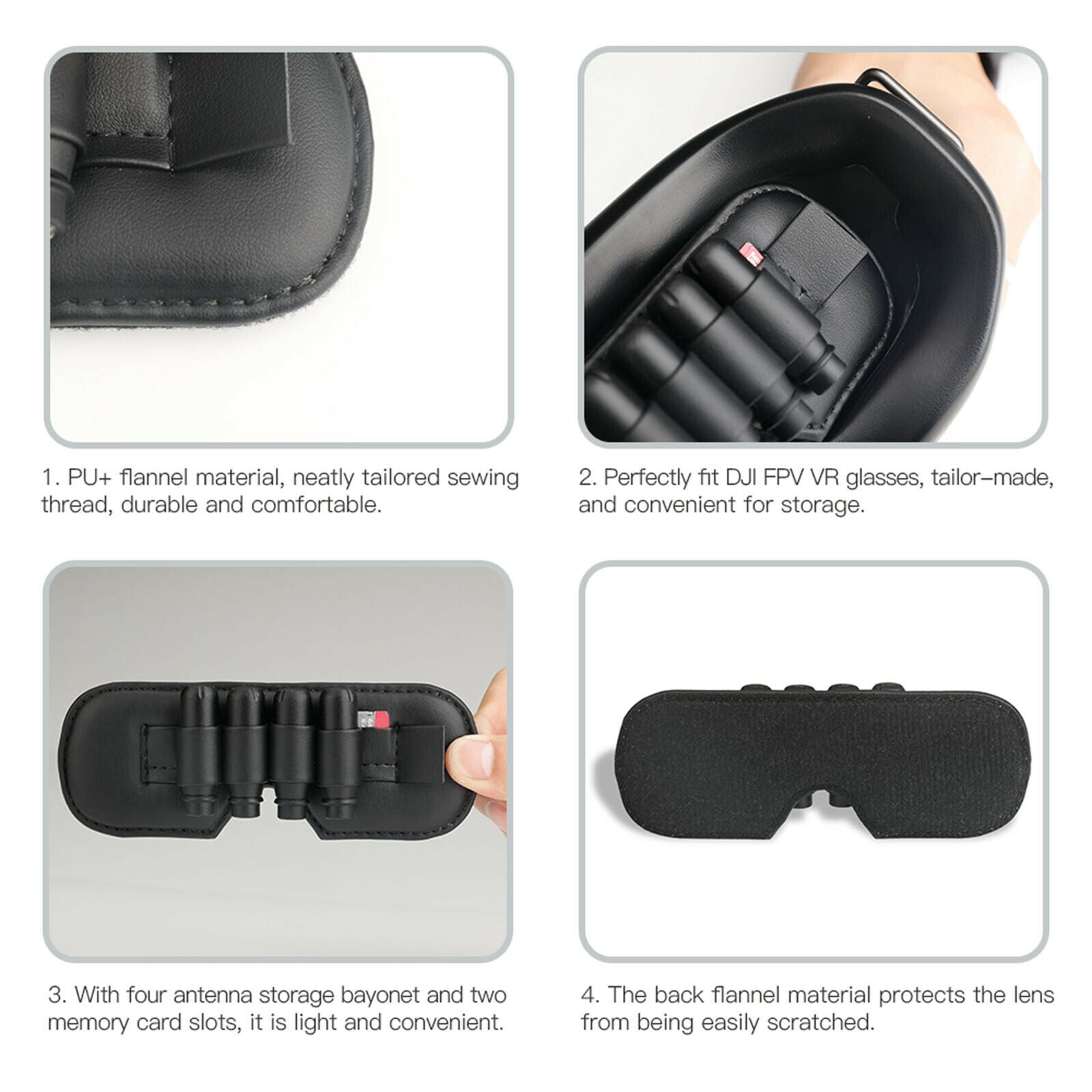 Portable Storage Mat Goggles Lens for DJI FPV Glasses Anti Scratch Black