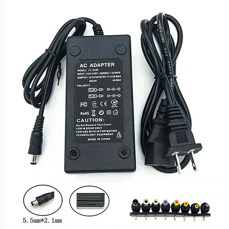 Universal Adjustable 96W 12-24V Power Supply Laptop Charger Adapter For Notebook