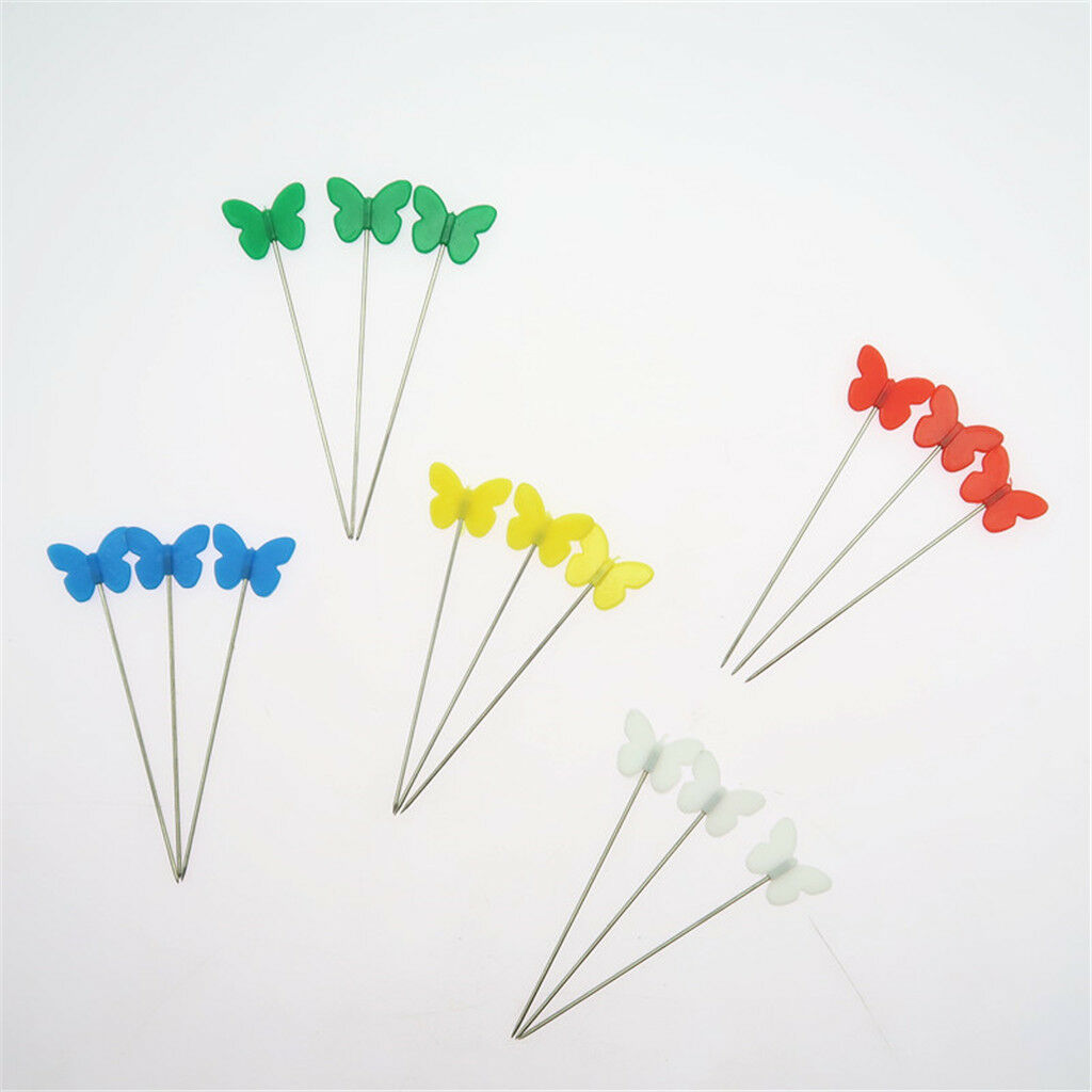 1 Box Dressmaking Straight Pins with Butterfly Flat Head for DIY Hand Craft