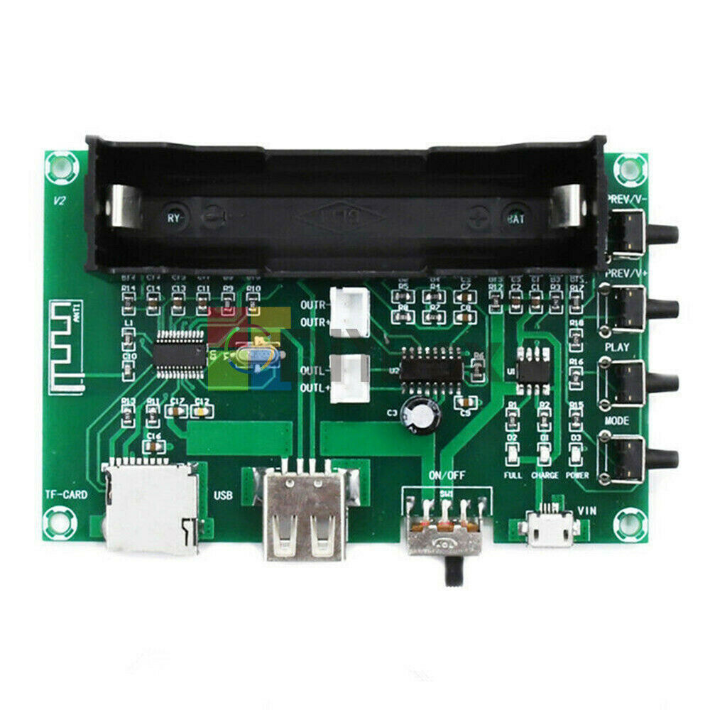 2-Channel PAM8403 Bluetooth Amplifier Board Stereo Moudle 10W for 18650 Battery