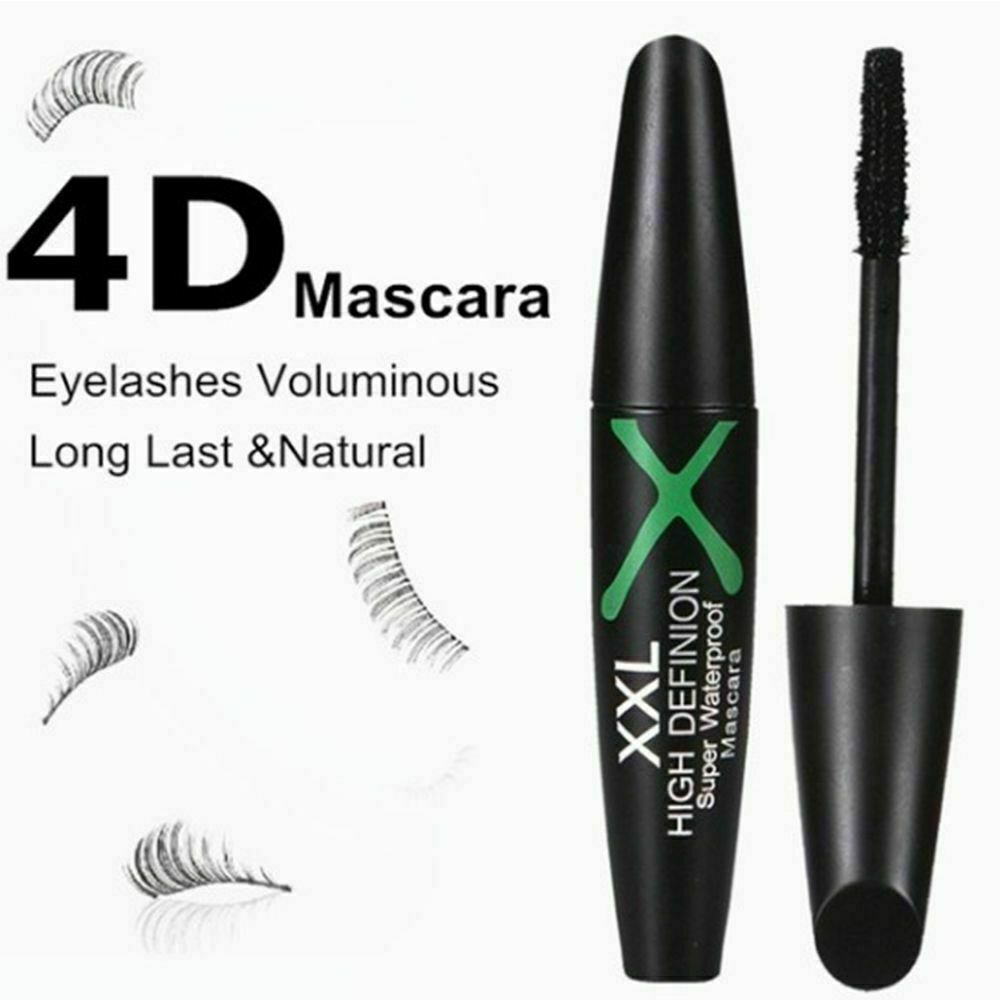 Black 4D Silk Fiber Eyelash Mascara Extension Makeup Waterproof Kits Eye Lashes
