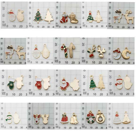 20pcs Drop oil alloy pendant Christmas pendant DIY necklace jewelry accessories
