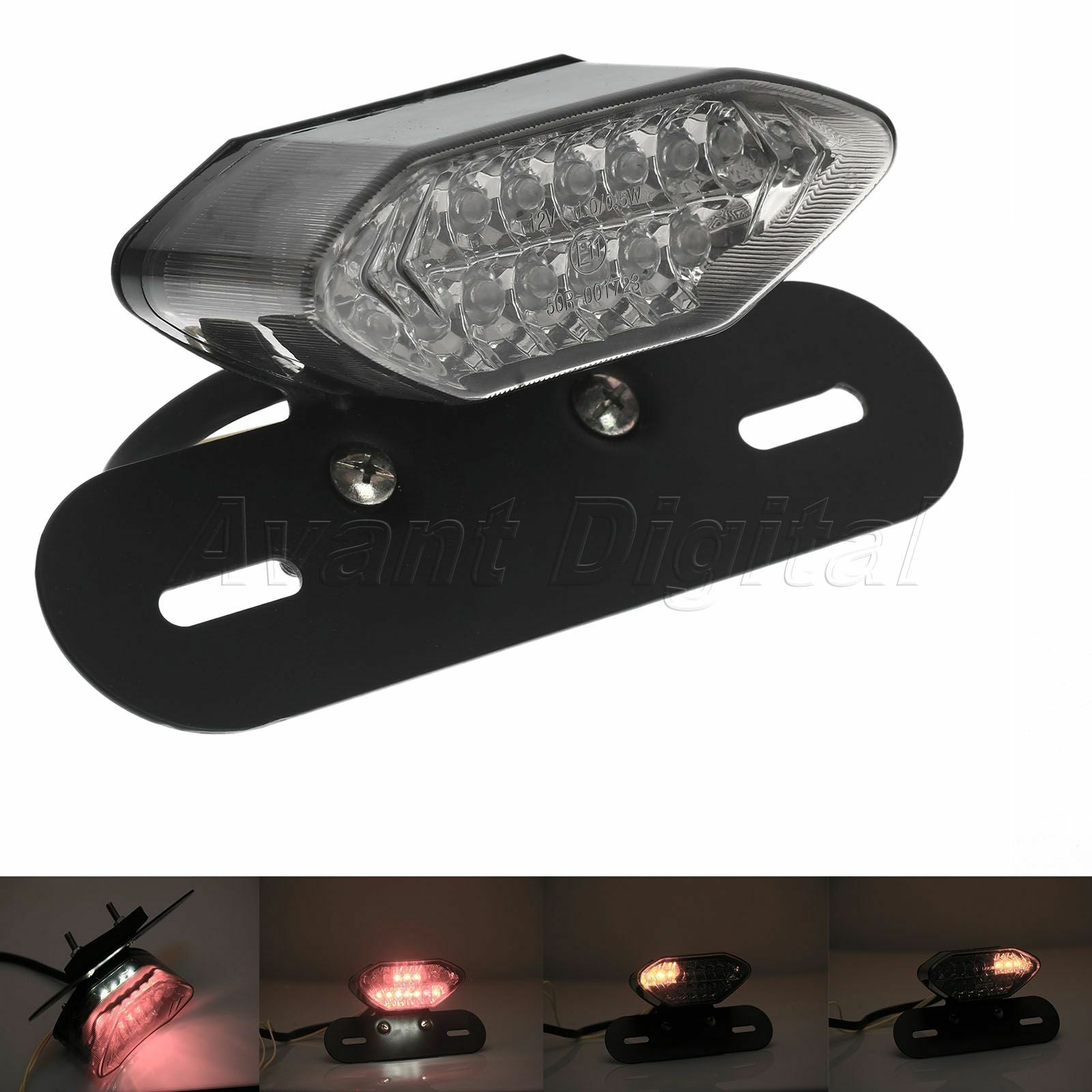Universal Motorcycle Turn Signal Brake License Plate Indicators LED Tail Light