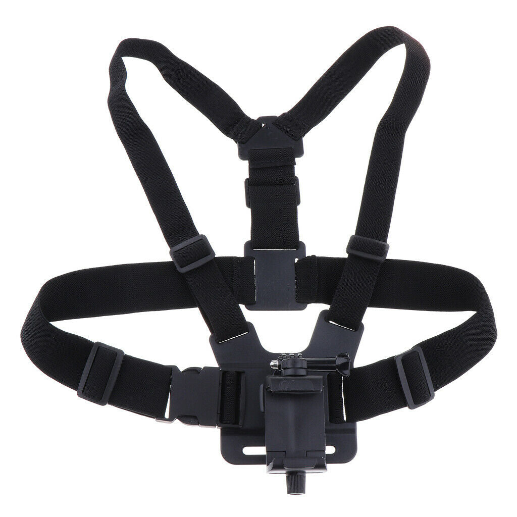2 Pieces Chest Body Adjustable Harness Strap Holder w/ Clip for Smartphone