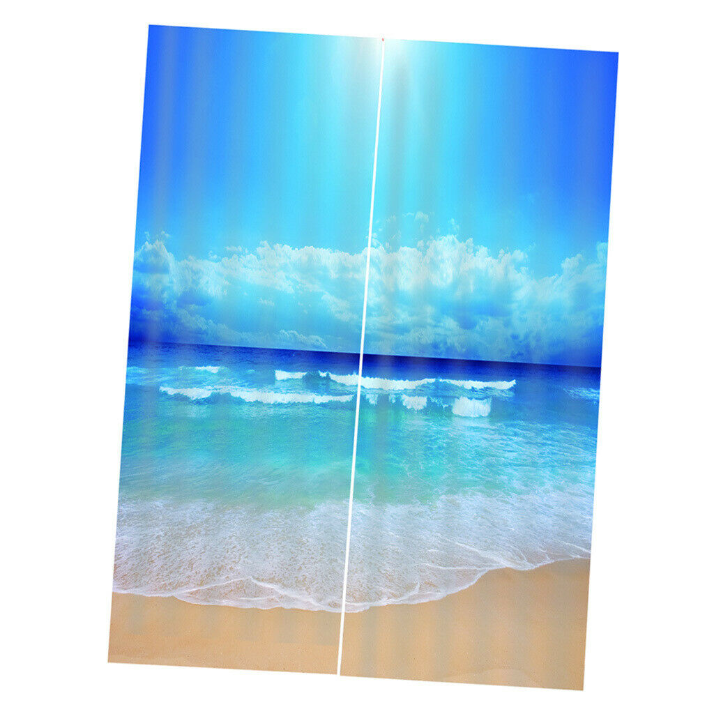 Seaside Scenery Landscape Blackout Curtains for Living Room Style-3