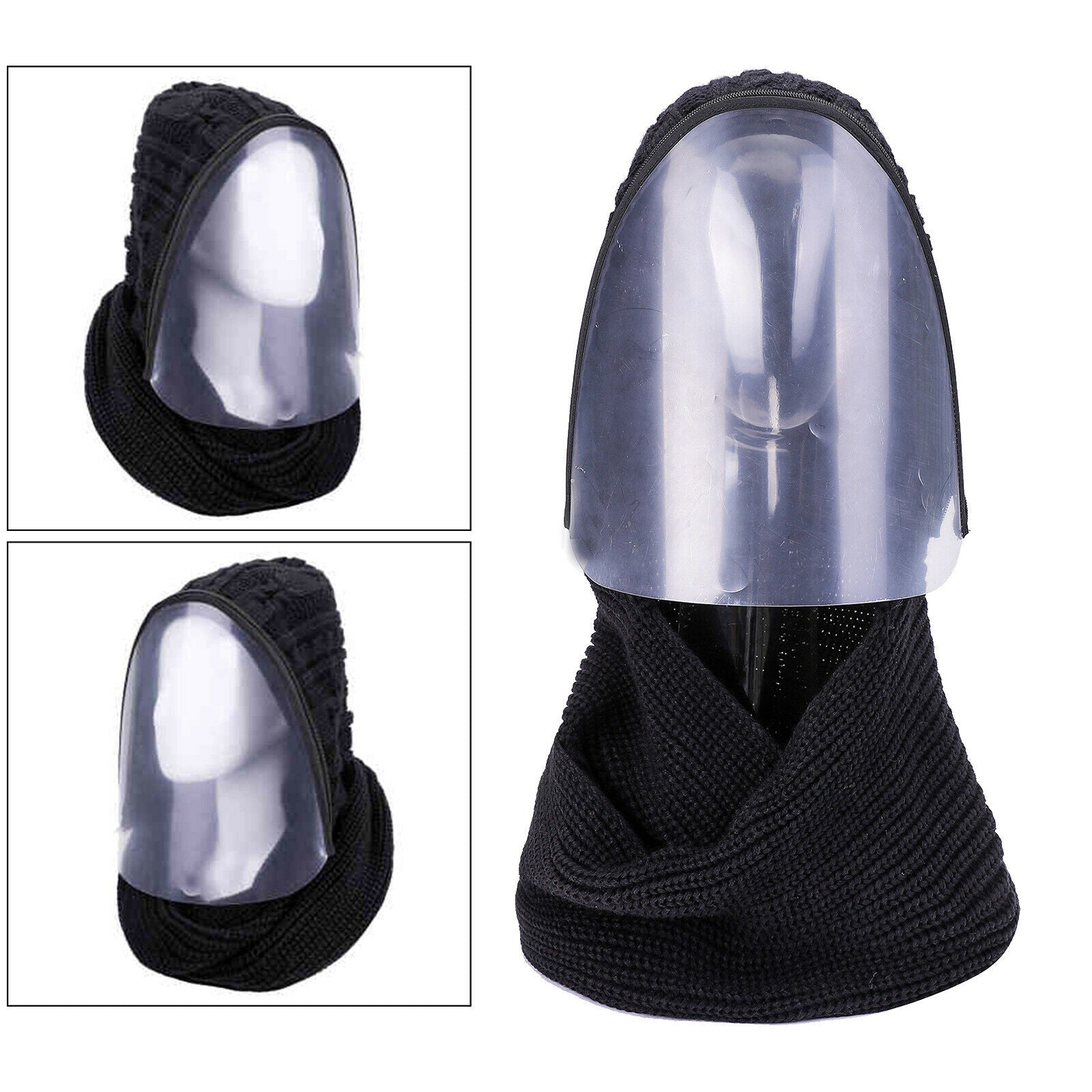 Full Face Shield Visor Protection Safety Covering Clear Anti Fog Black