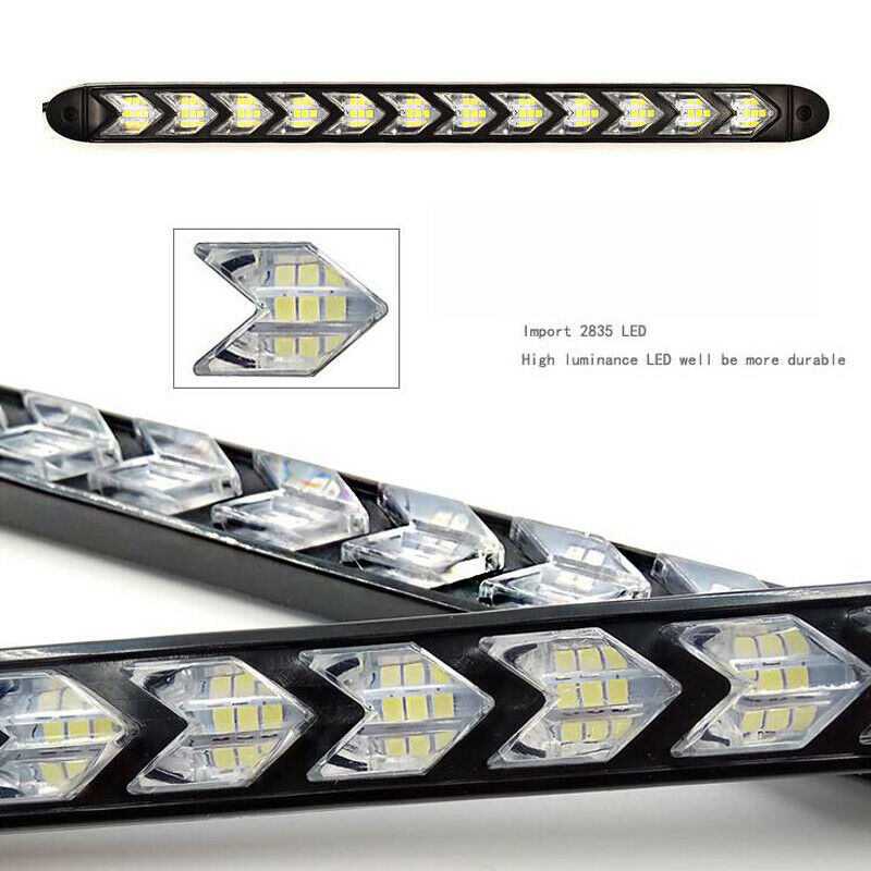 Car Daytime Lamp LED Flowing Light Strip DRL Turn Signal White&Amber Fit for BMW