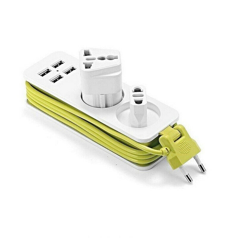 EU Plug Travel Power Strip  Socket Outlet with Wall Charger Smart Desktop Socket