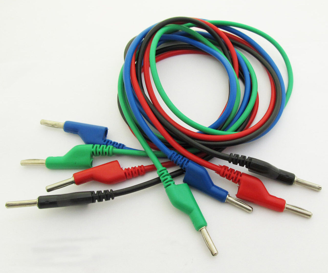 4pcs Dual 4mm banana plug silicone Test cable 1M 4 color