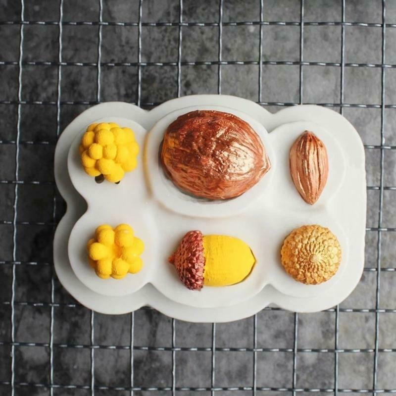 Creative Silicone Mold Pine Cone Nut Shapes Cake Mold Cartoon for Biscuit Baking